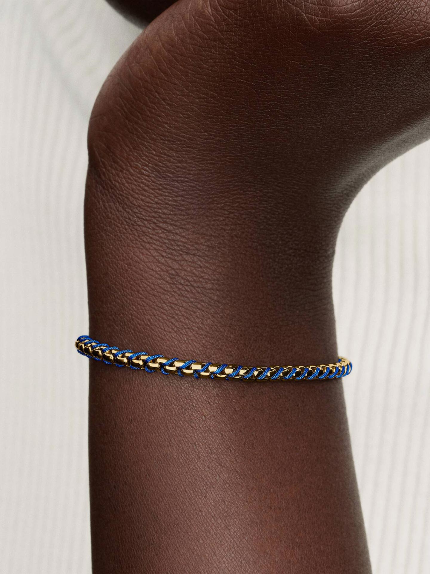 Pulseira Corrente Caixa Cordão Azul