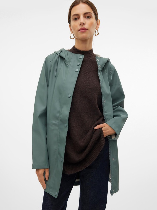 Parka Impermeável com Capuz