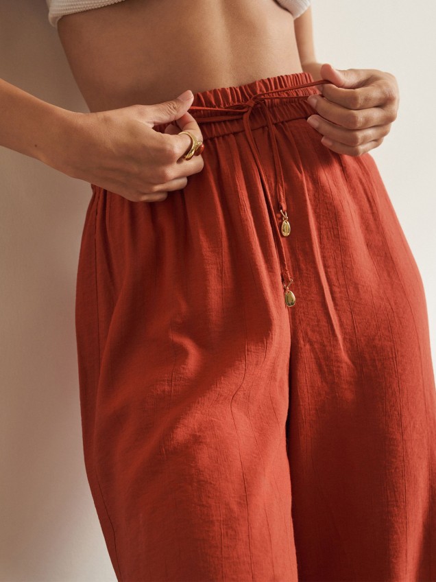 Calças Jogger com Cordão e Rachas