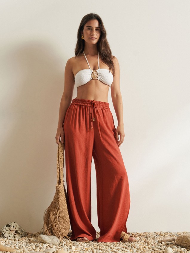 Calças Jogger com Cordão e Rachas