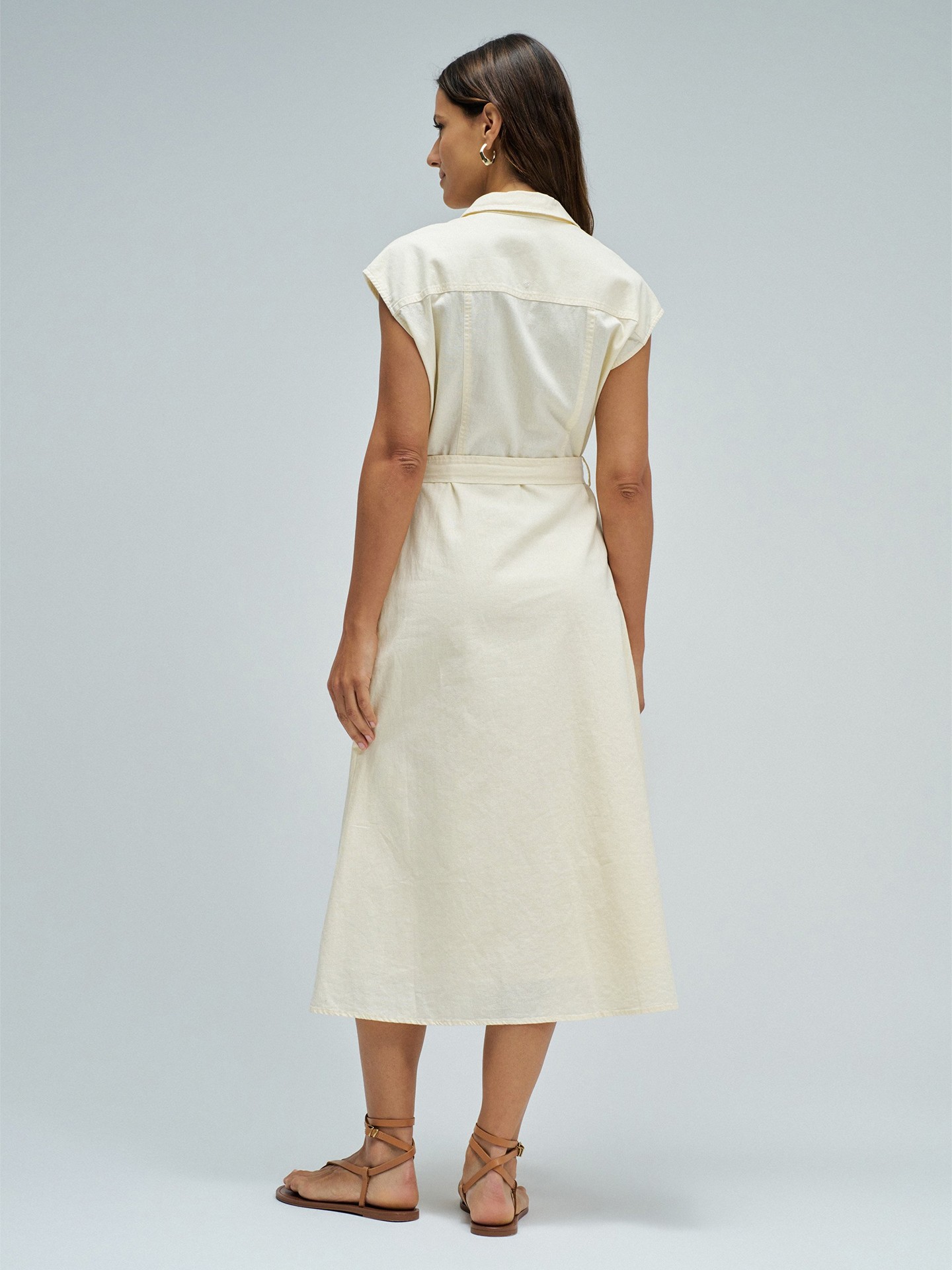 Vestido Midi com Linho