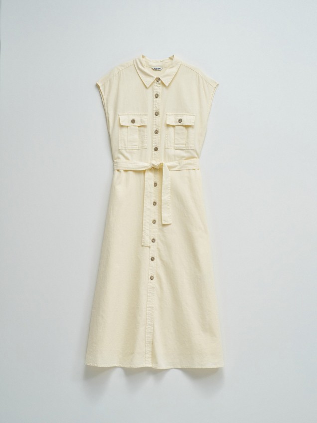 Vestido Midi com Linho