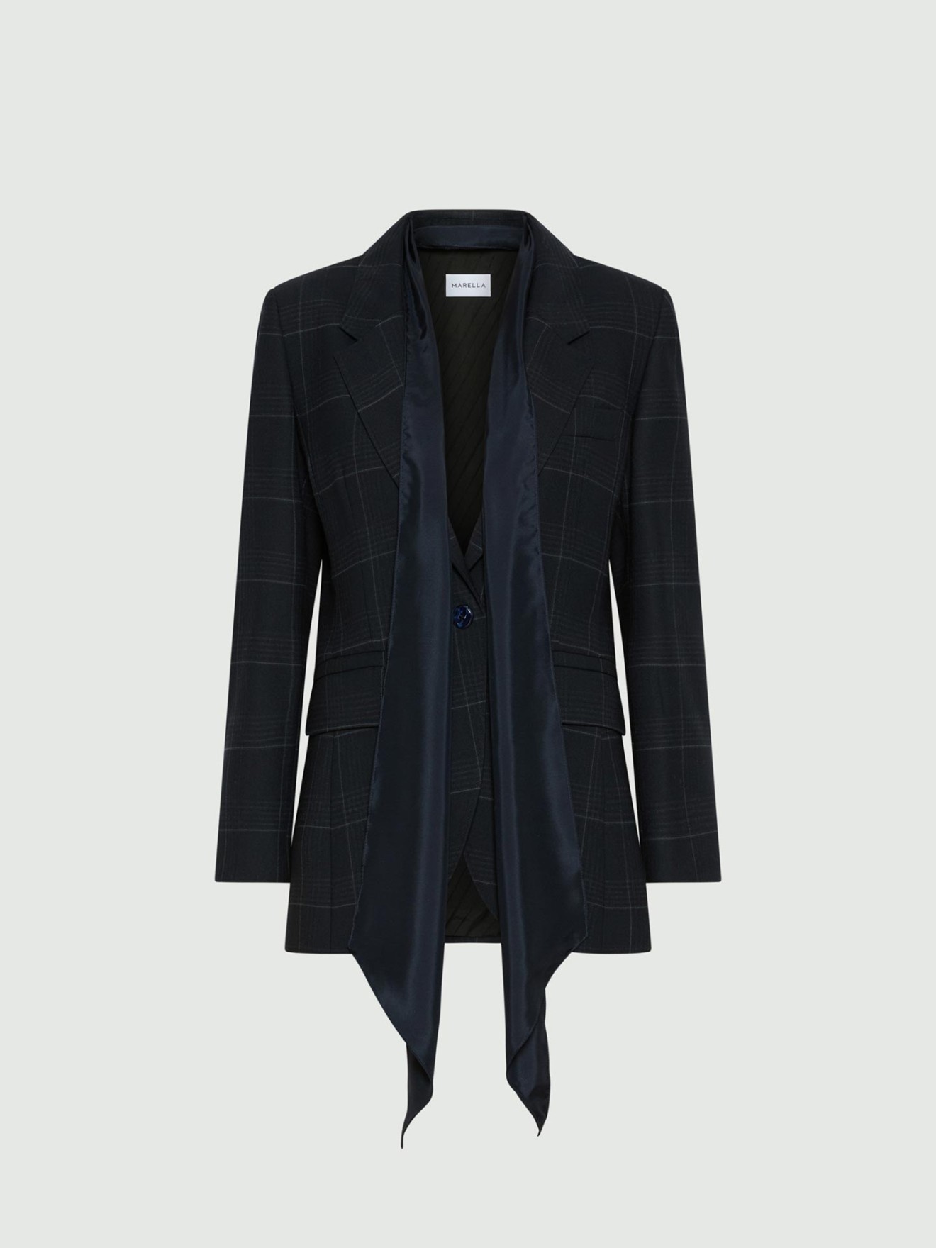 Blazer de Abotoamento Simples com Faixa