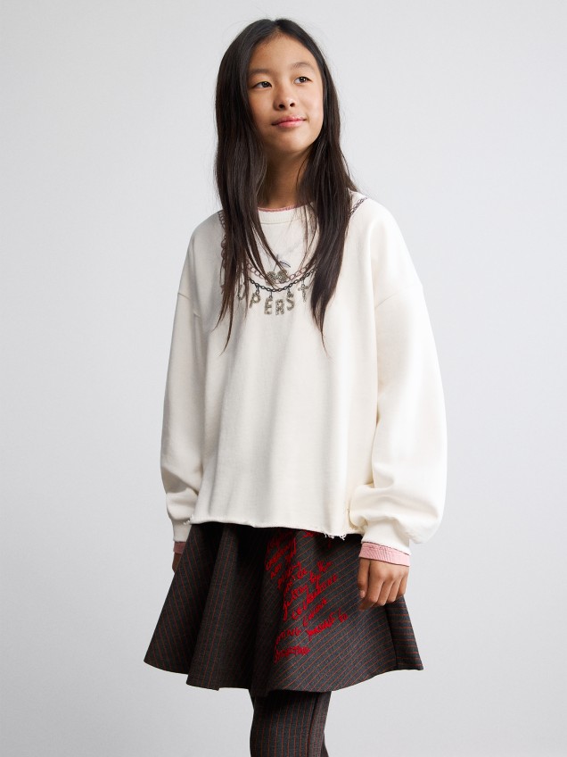 Sweatshirt Estampada com Corrente