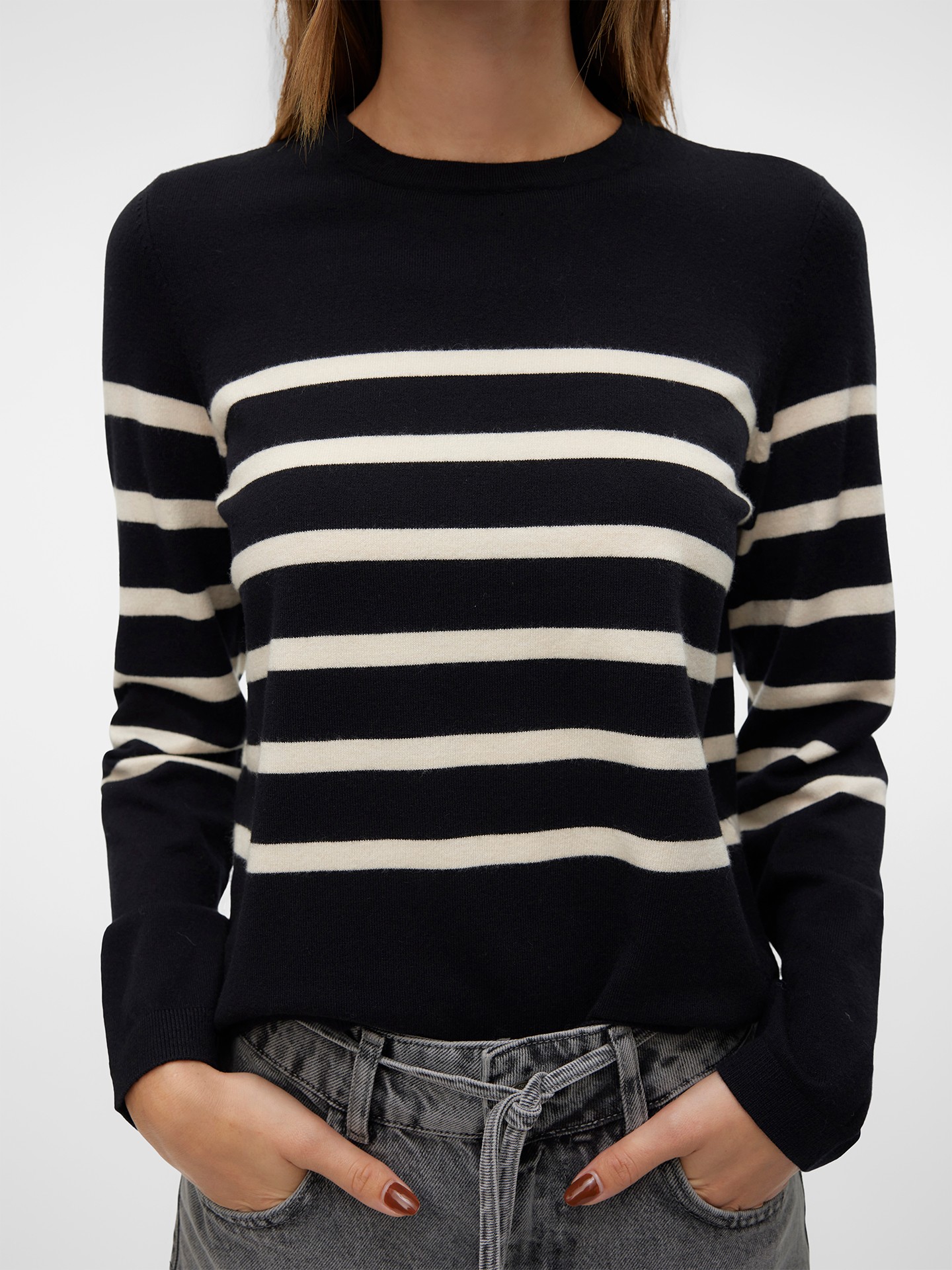 Camisola de Malha com Decote Redondo