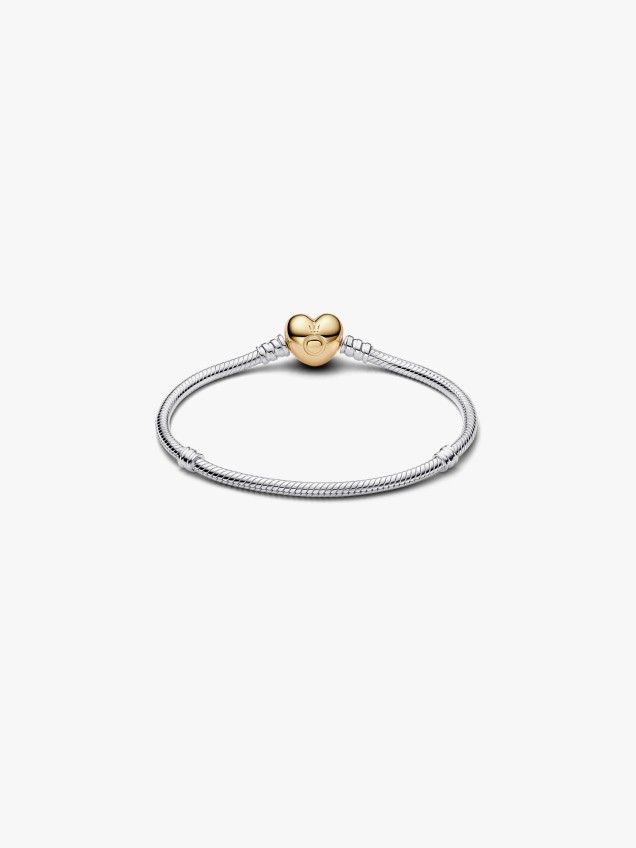 Pulseira Malha Snake Fecho Coração