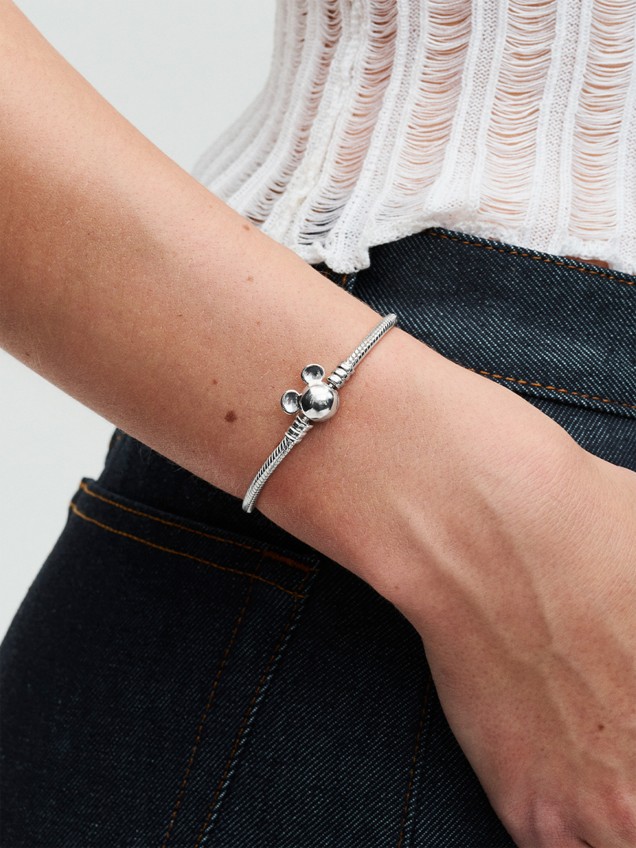 Pulseira Malha Snake Fecho Moments Mickey Disney