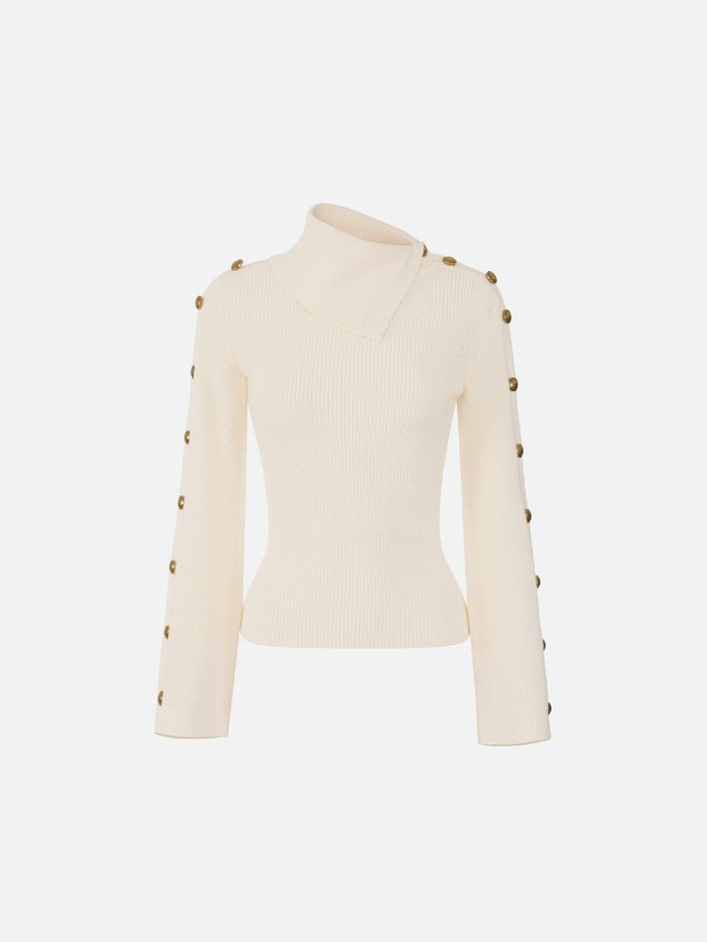 Camisola de Malha com Botões Metálicos