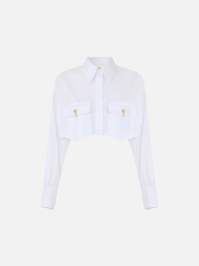 Camisa Cropped com Bolsos