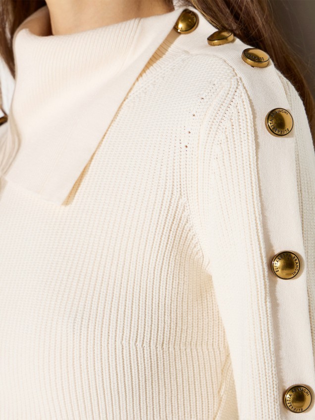Camisola de Malha com Botões Metálicos