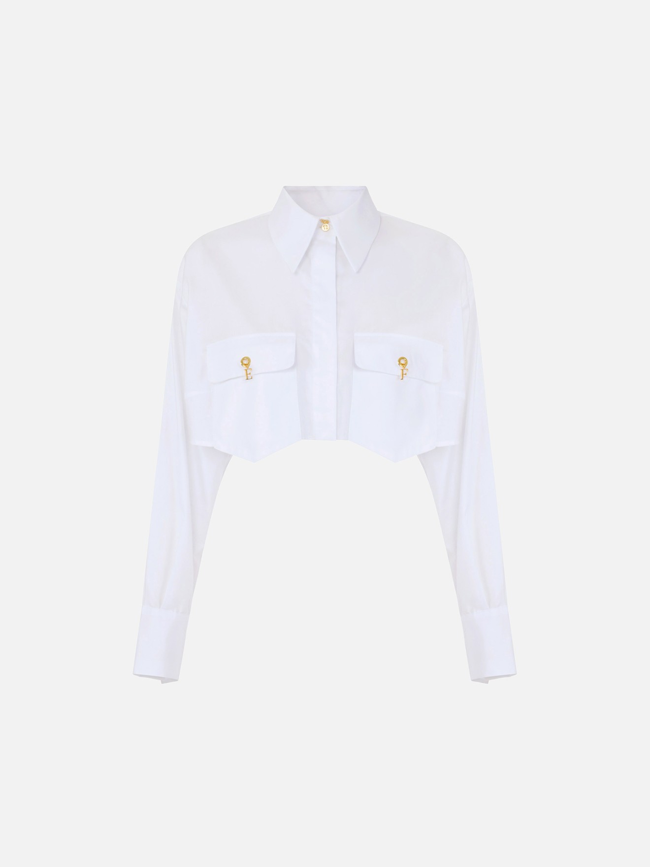 Camisa Cropped com Bolsos
