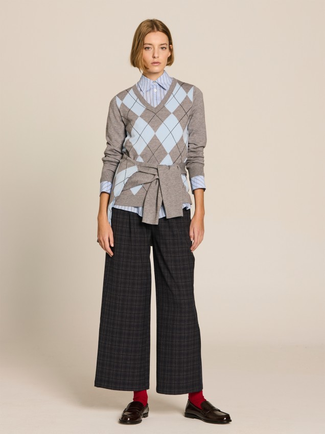 Camisola de Malha com Decote em Bico