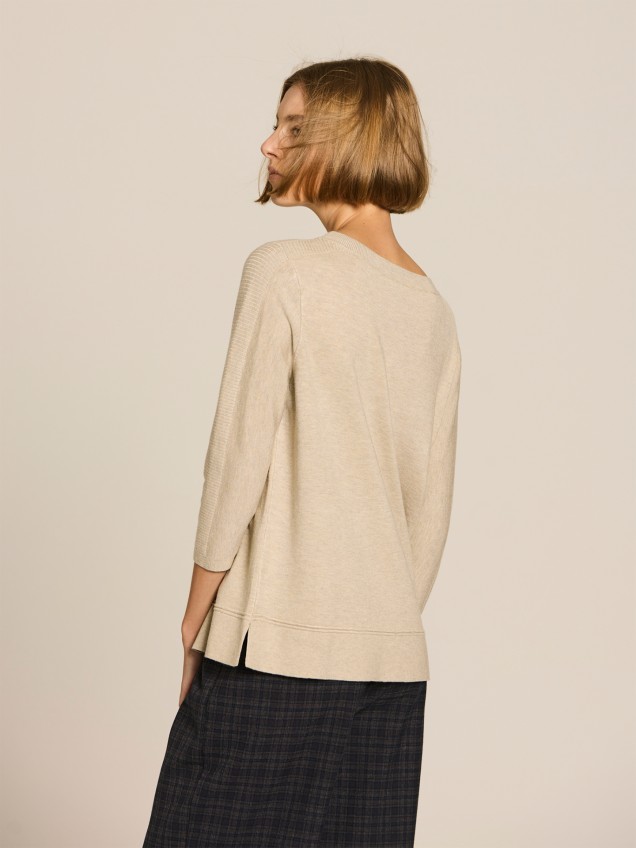 Camisola de Malha com Decote Rente