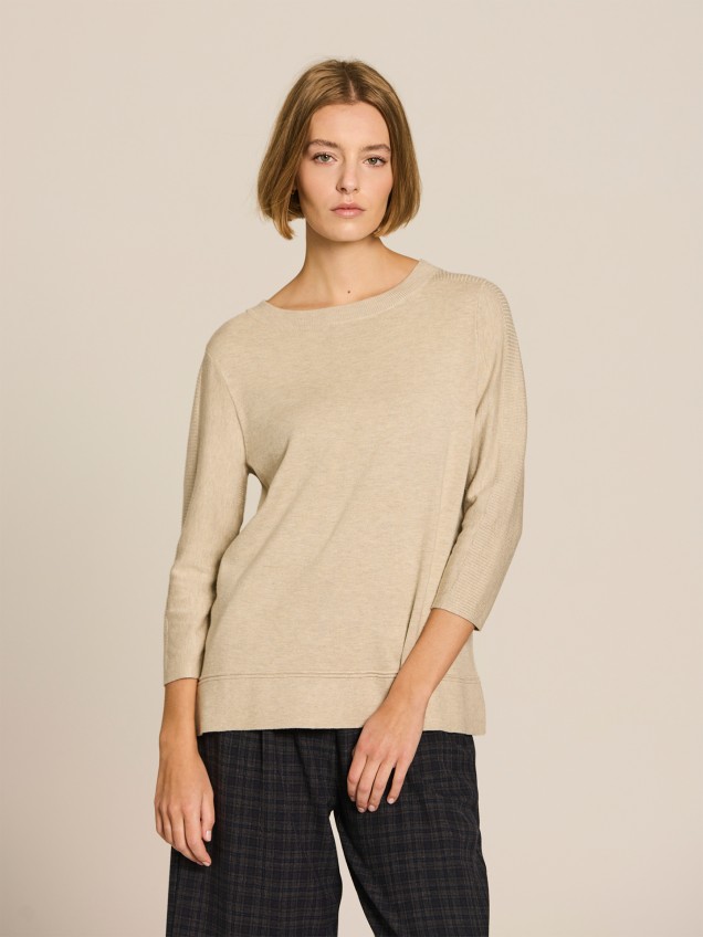 Camisola de Malha com Decote Rente