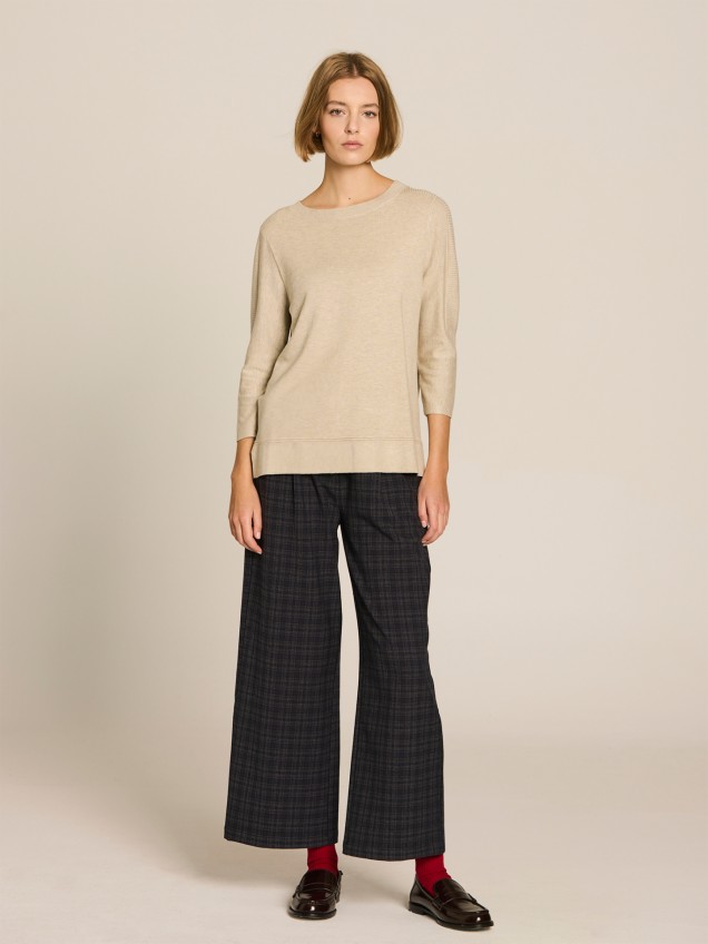 Camisola de Malha com Decote Rente