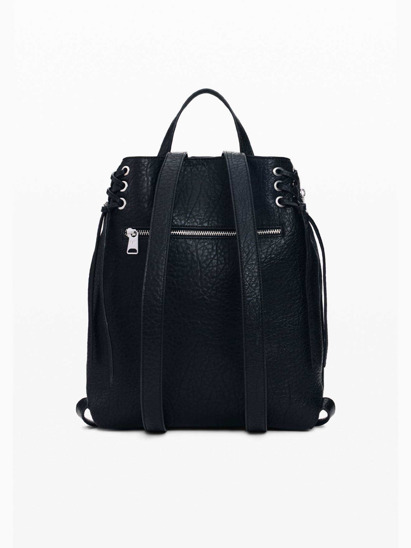 Mochila Média em Efeito Pele