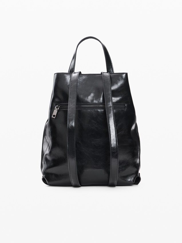 Mochila Mini em Efeito Pele