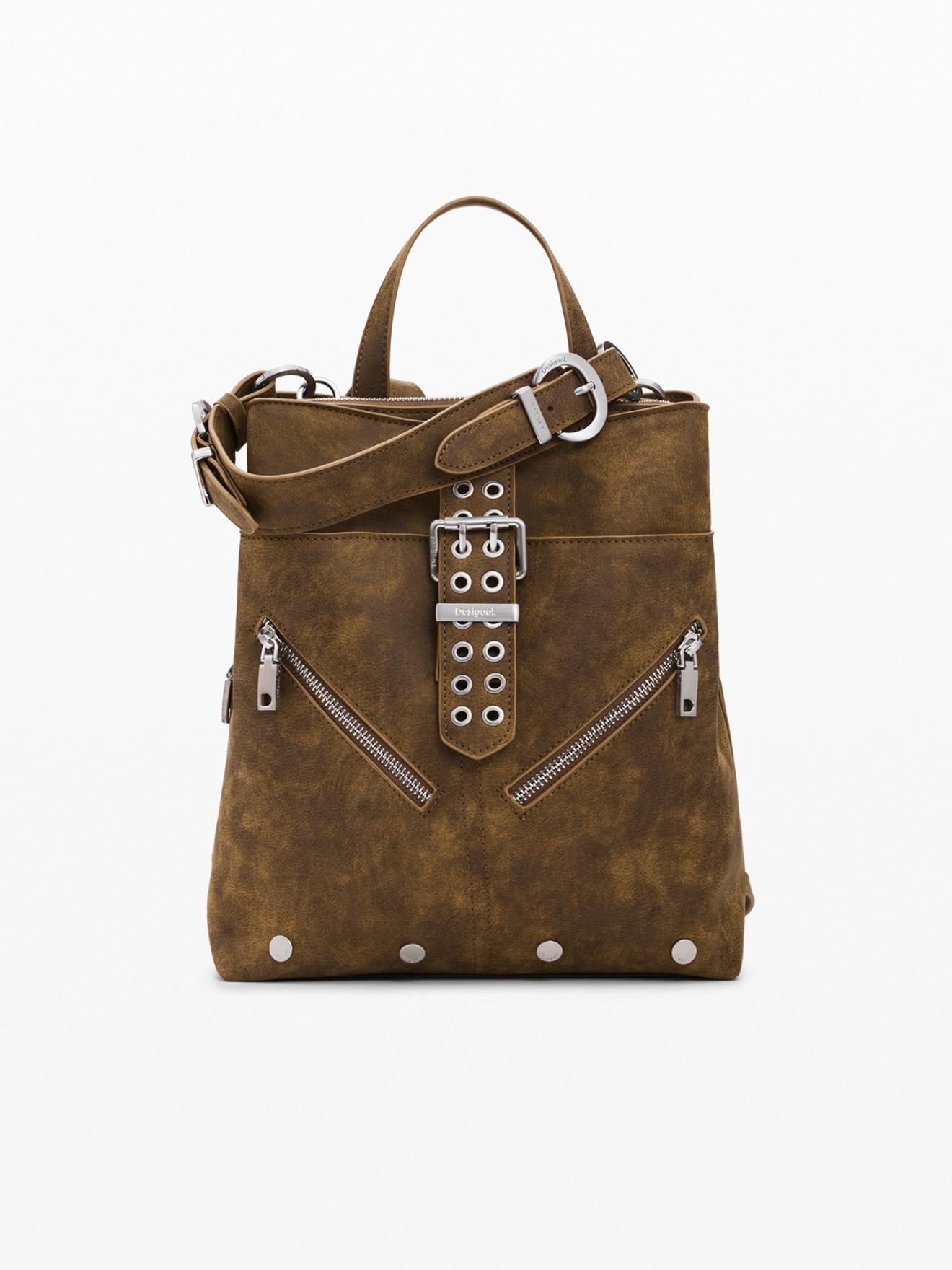Mochila Mini com Efeito Camurça