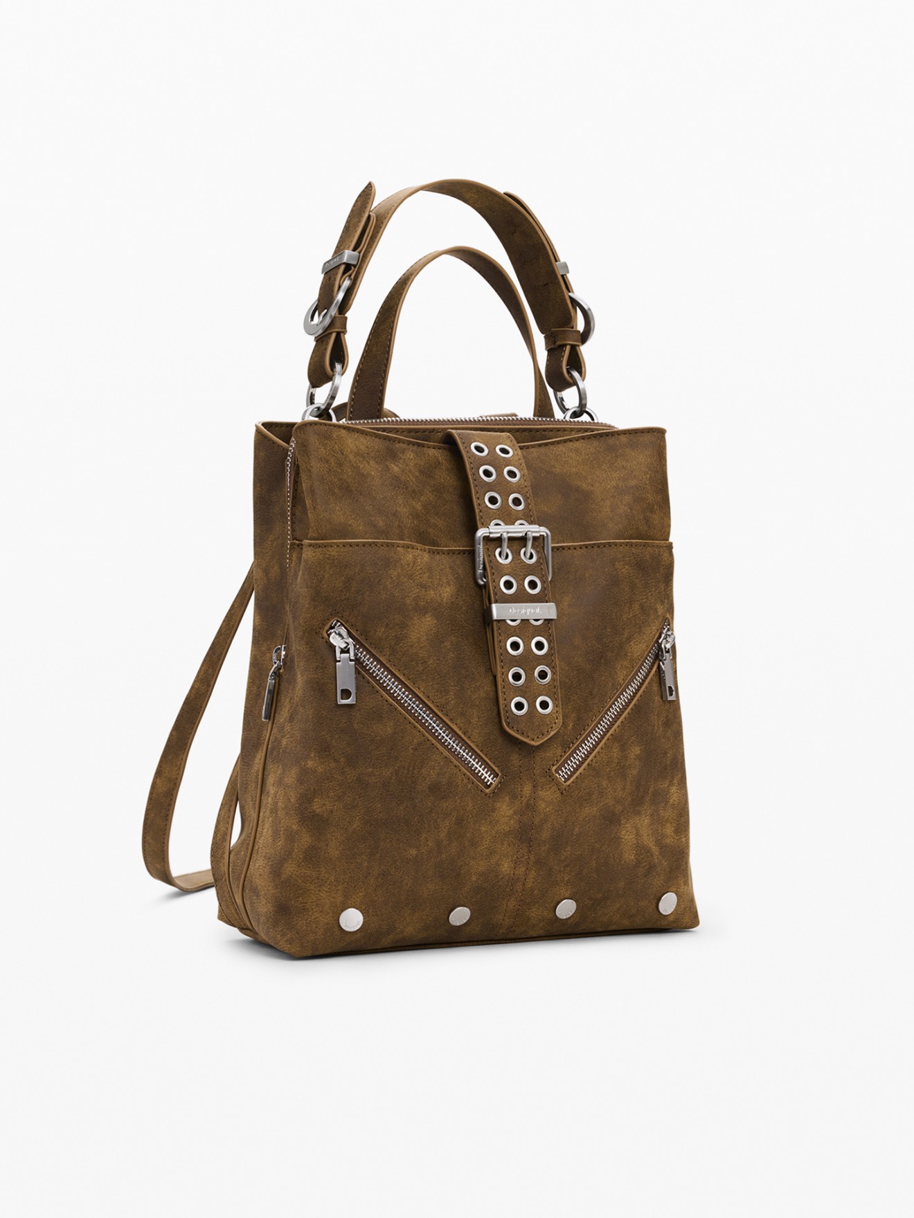 Mochila Mini com Efeito Camurça