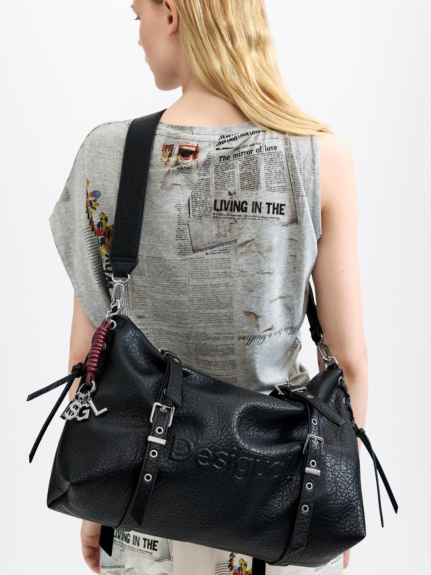 Mala Shopper Grande com Efeito Pele