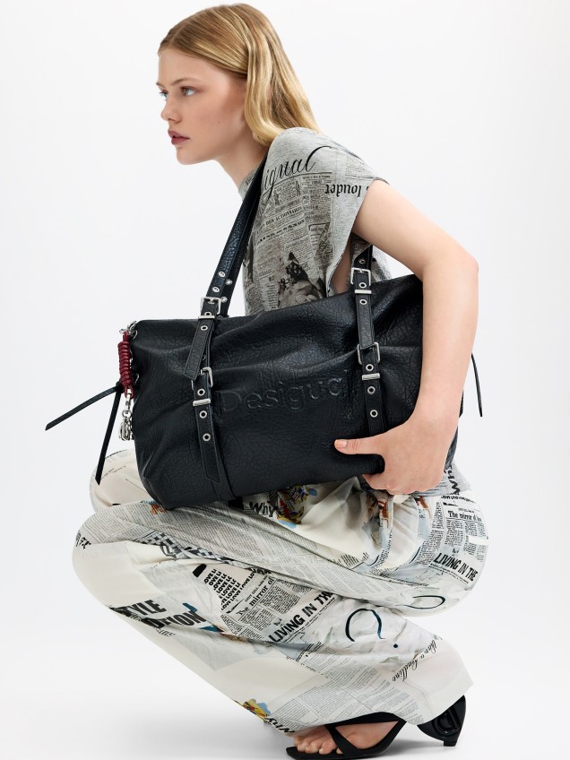 Mala Shopper Grande com Efeito Pele