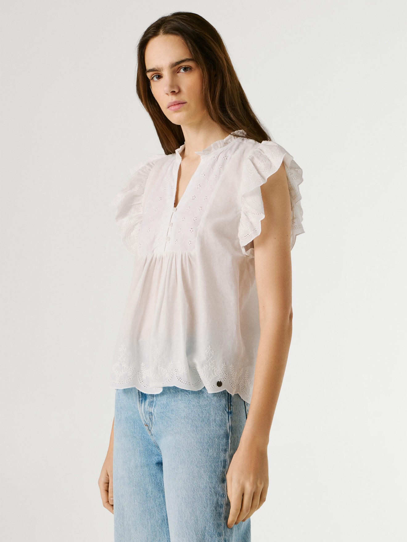 Blusa Fluida com Manga Borboleta