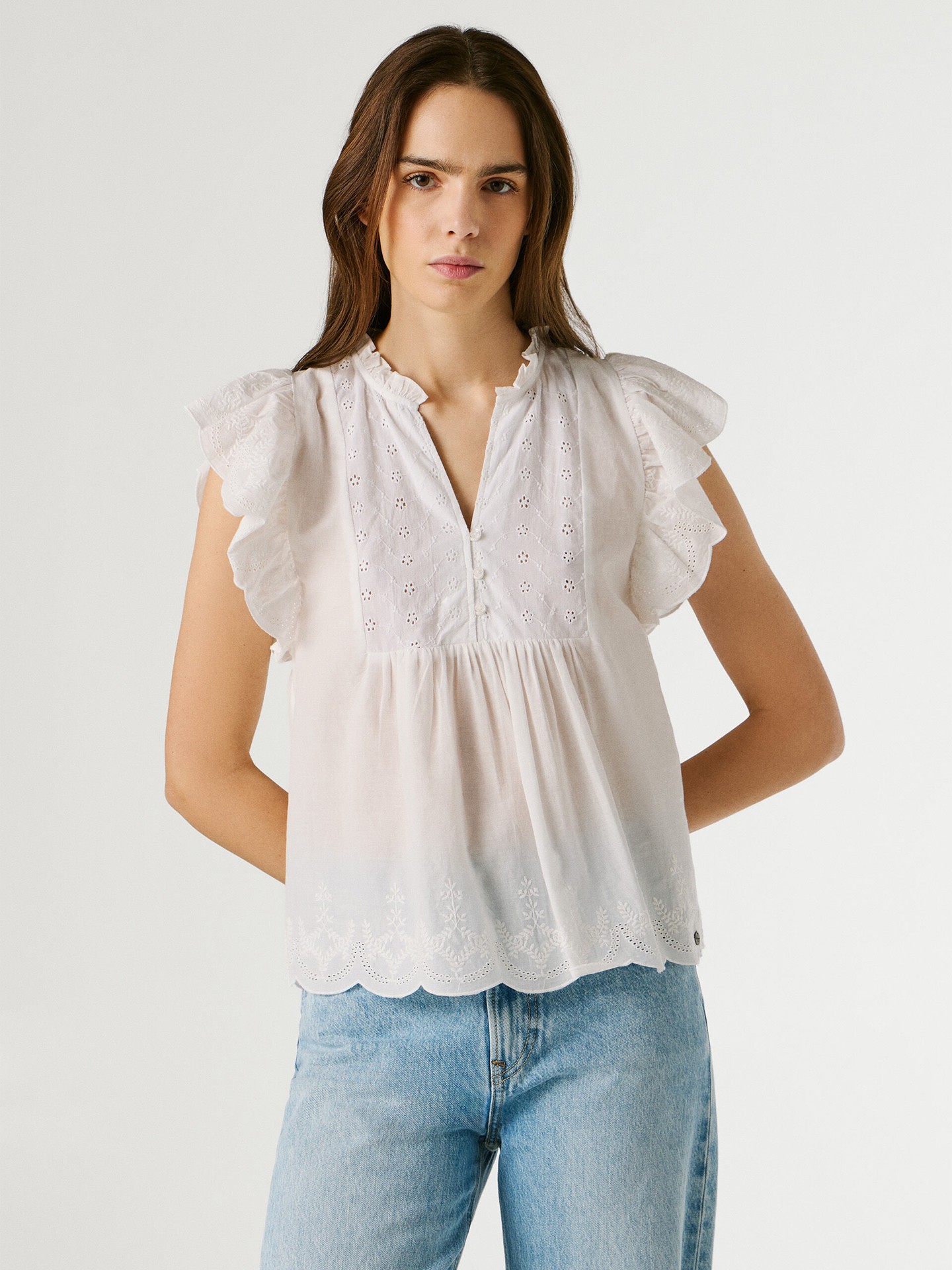 Blusa Fluida com Manga Borboleta
