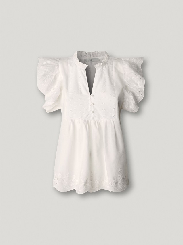 Blusa Fluida com Manga Borboleta