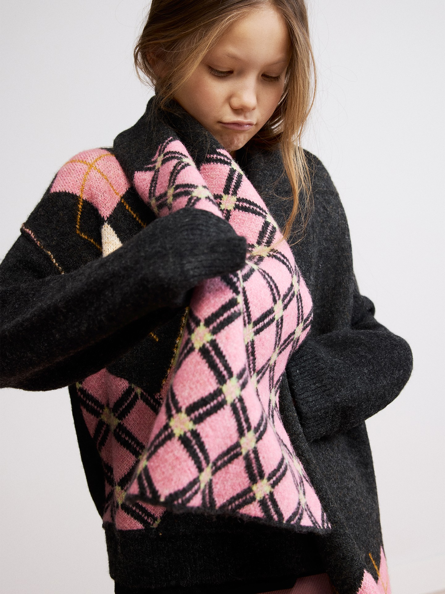 Cachecol Longo em Jacquard