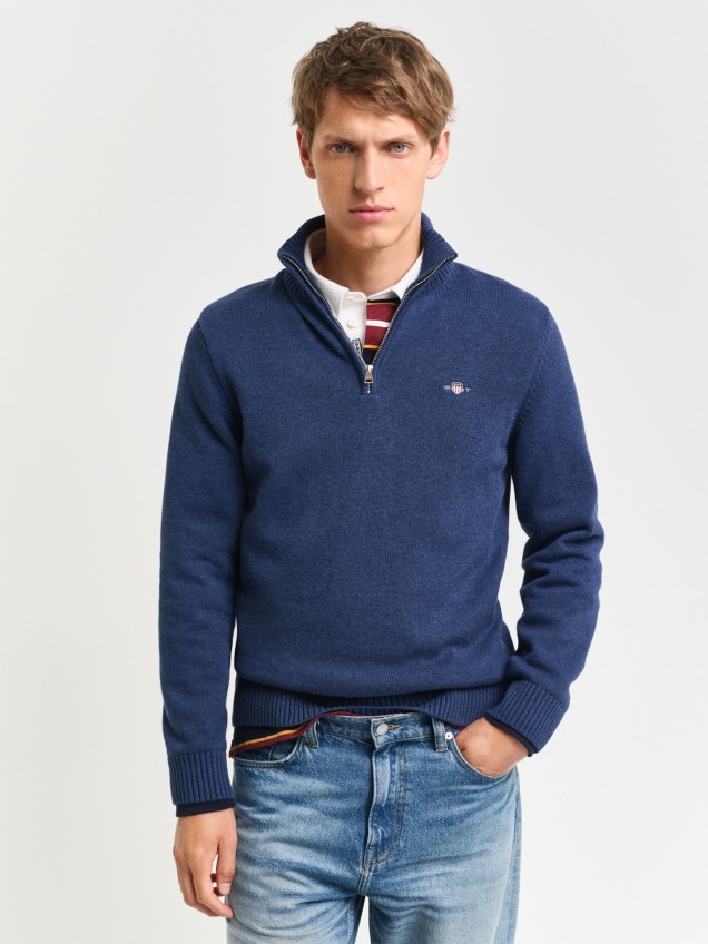 Polo de Malha com Meio Fecho