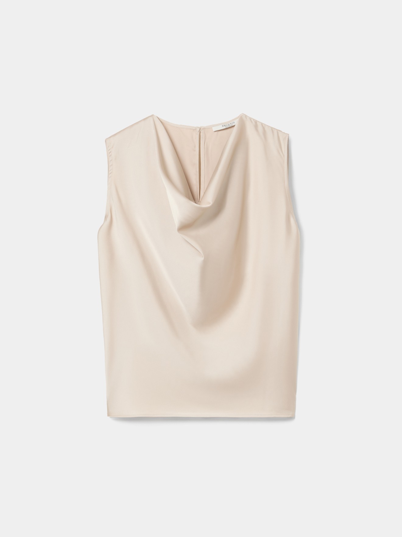 Blusa Fluida Drapeada sem Mangas
