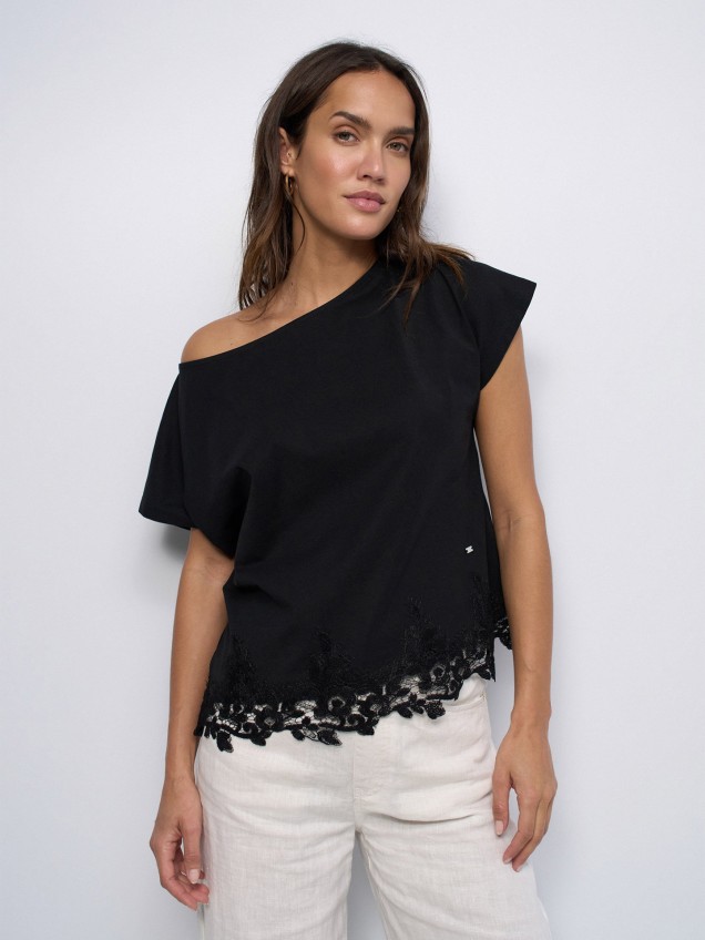 T-shirt com Renda