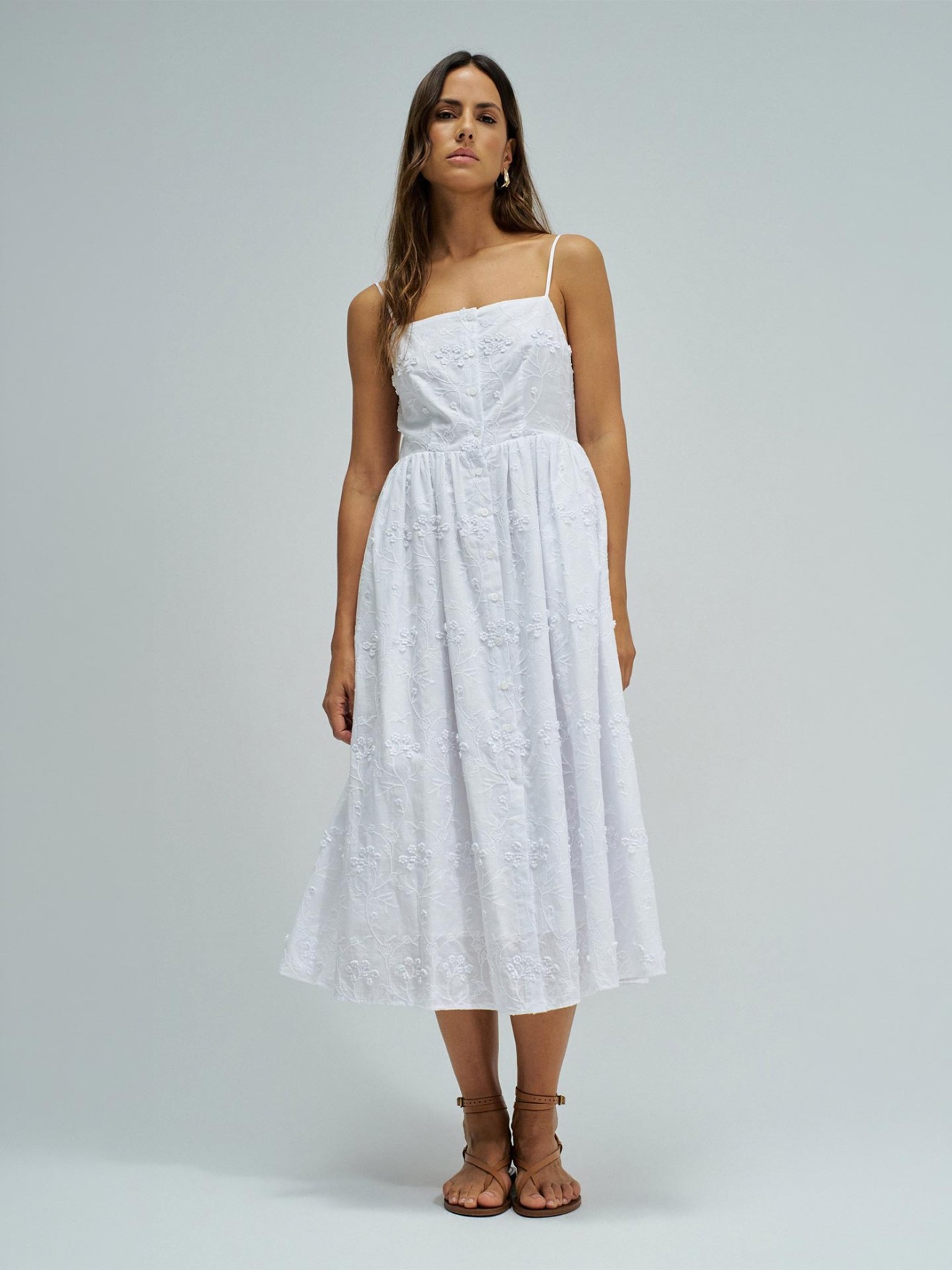 Vestido Midi com Bordados