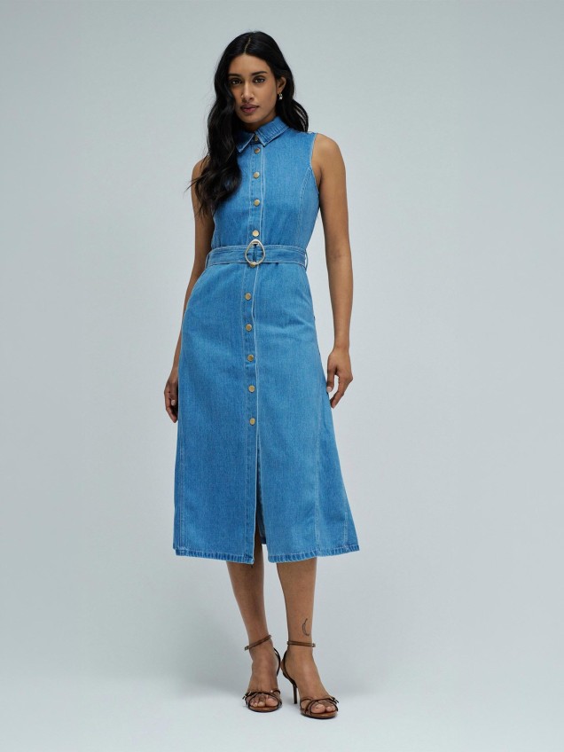 Vestido Midi em Lightdenim
