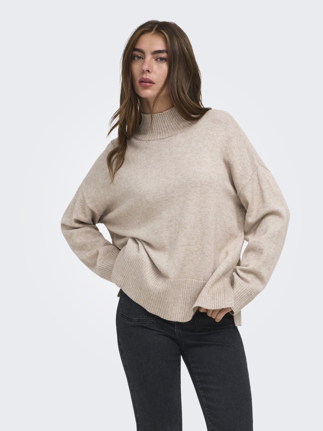 Camisola de Malha Regular Fit com Gola Alta