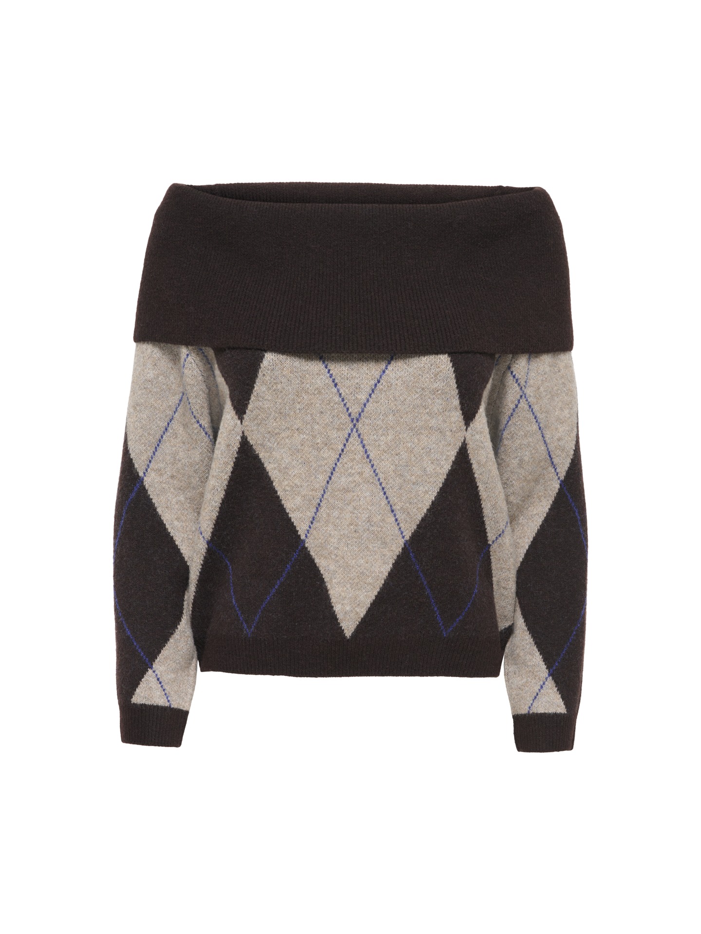Camisola de Malha com Decote Off-Shoulder