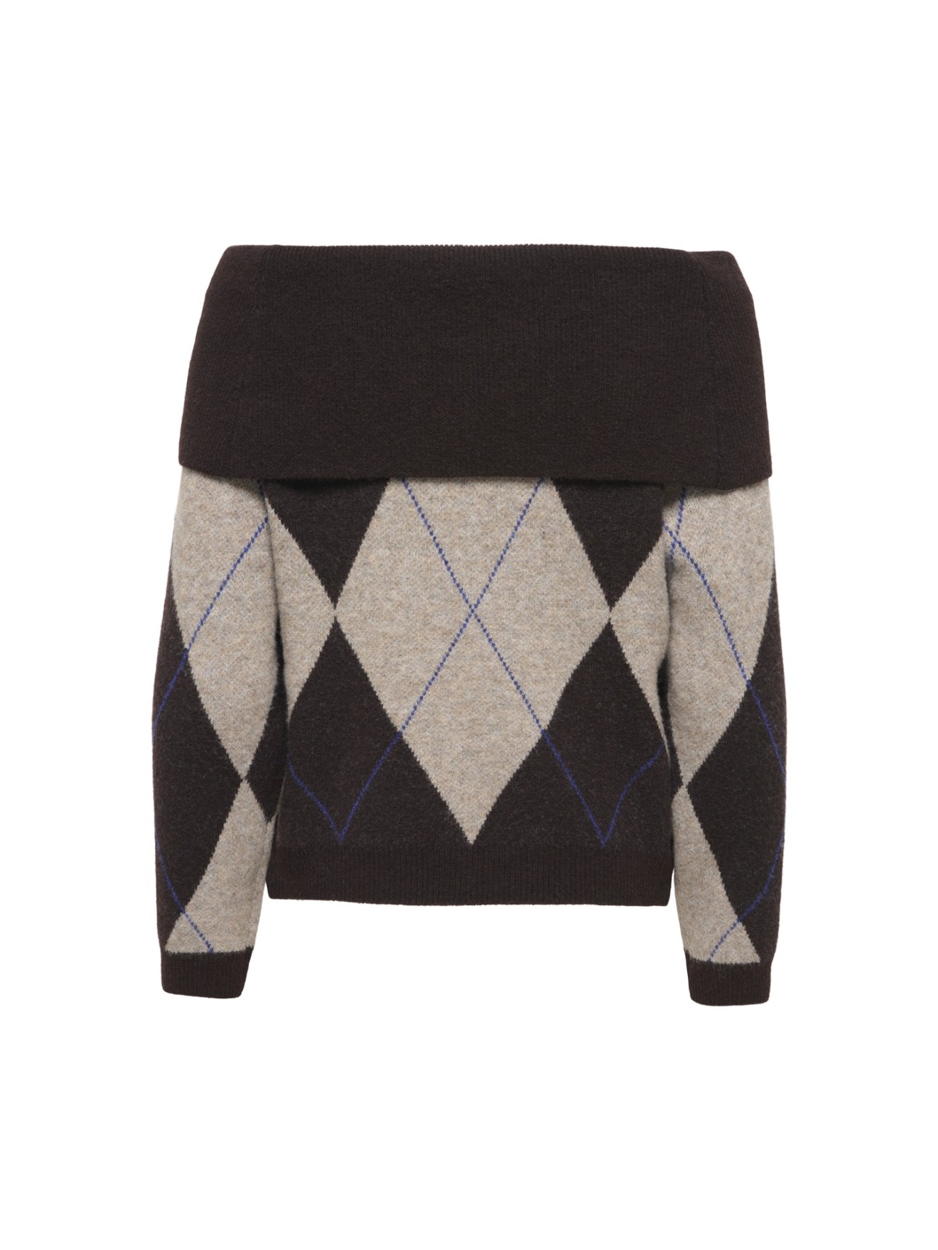 Camisola de Malha com Decote Off-Shoulder
