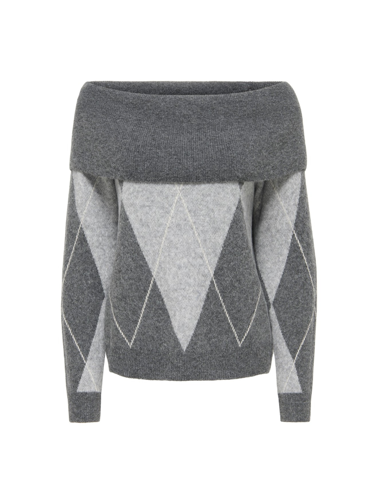 Camisola de Malha com Decote Off-Shoulder