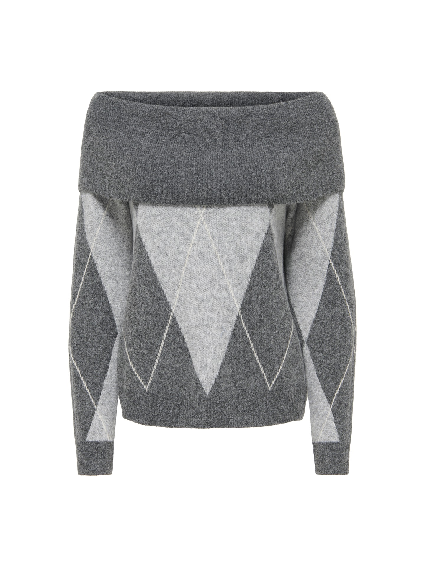 Camisola de Malha com Decote Off-Shoulder