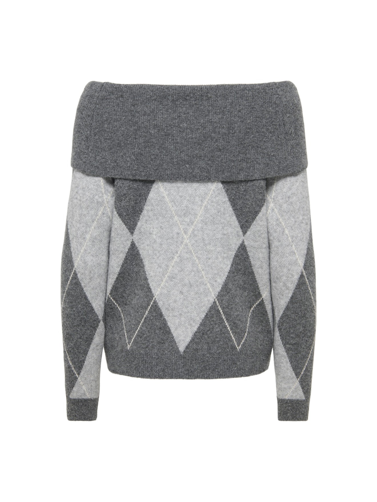 Camisola de Malha com Decote Off-Shoulder