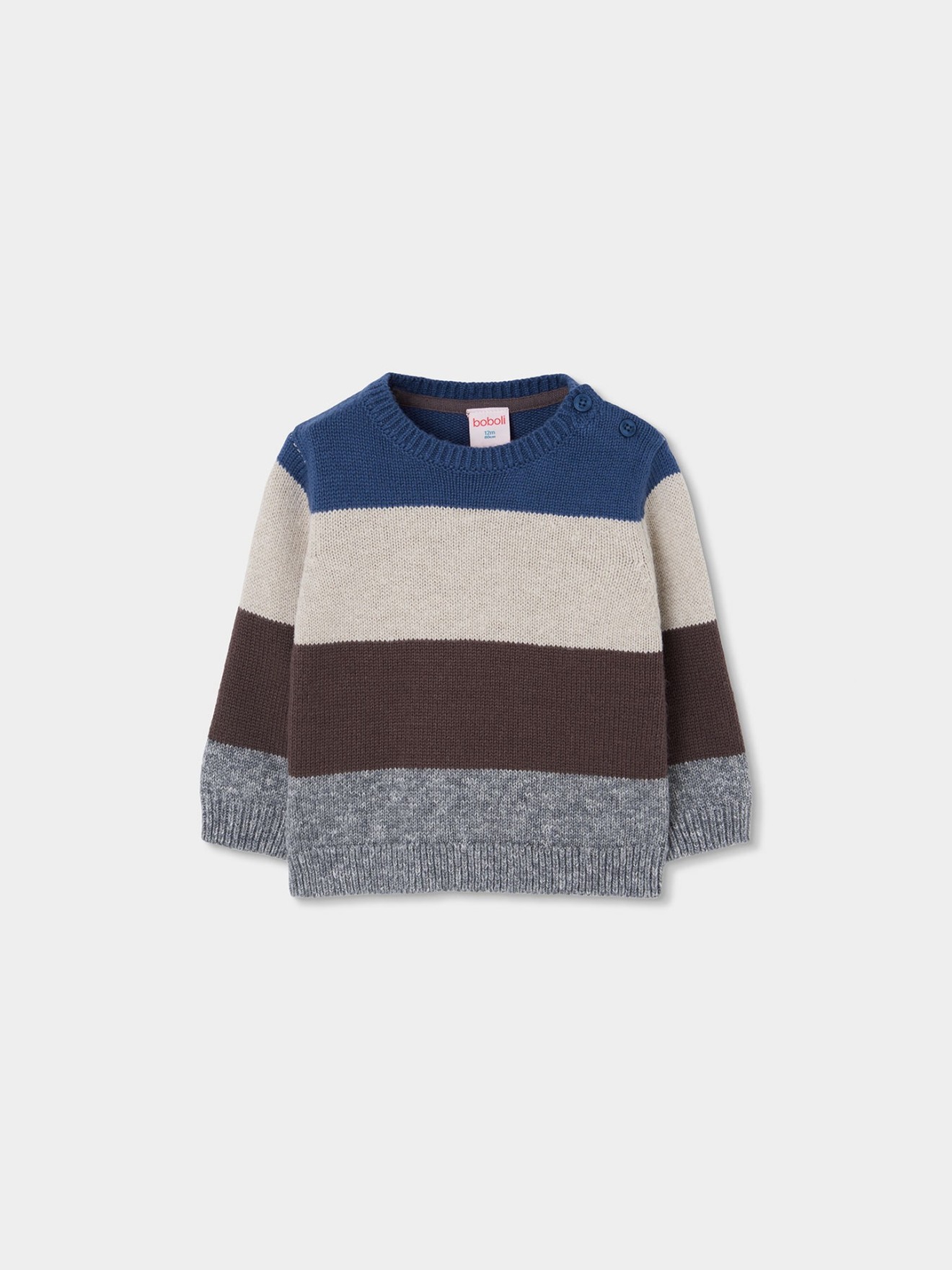 Camisola de Malha às Riscas com Botões