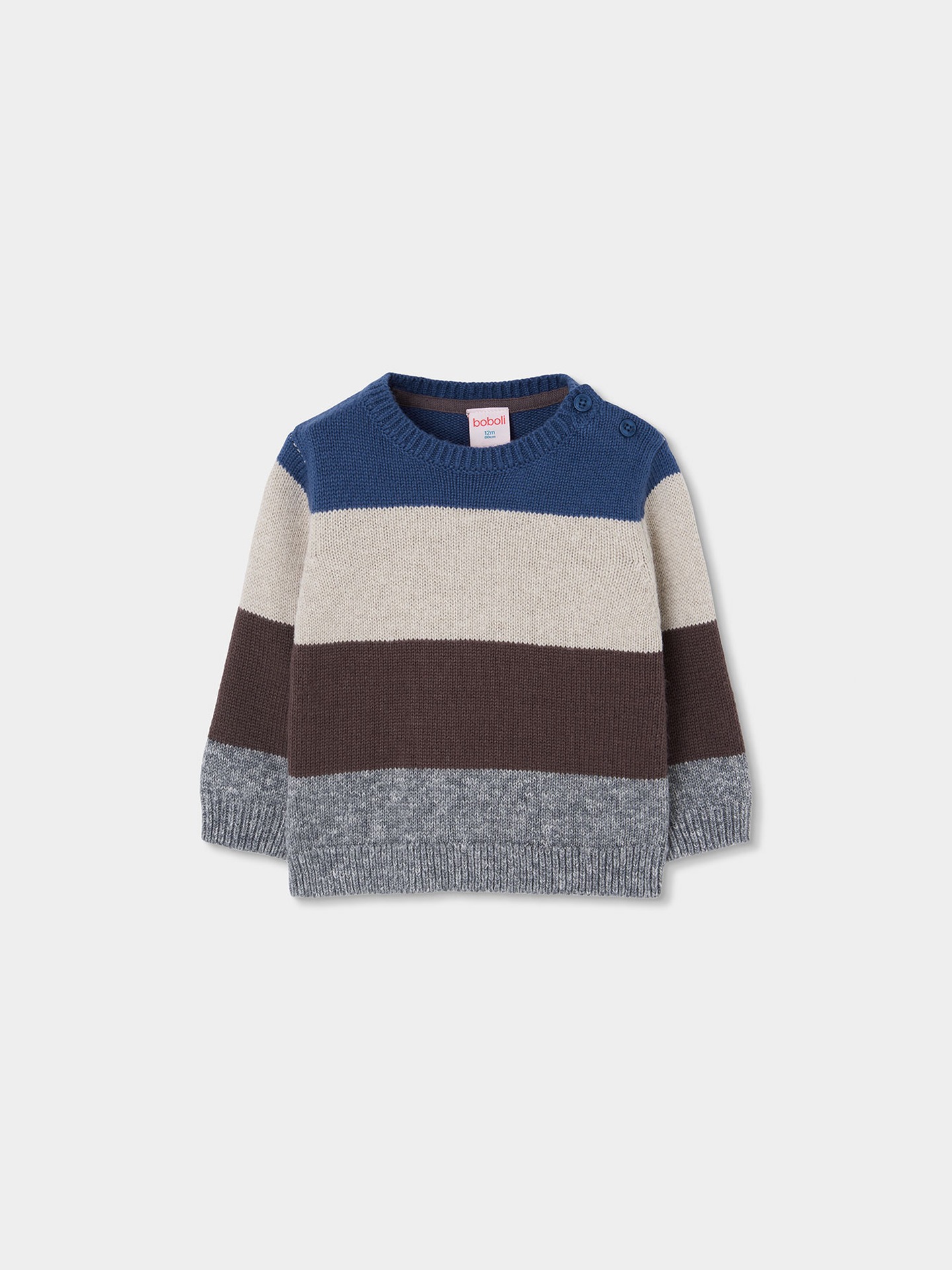Camisola de Malha às Riscas com Botões