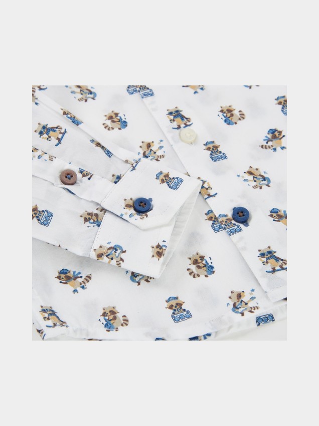 Camisa Estampada de Manga Comprida