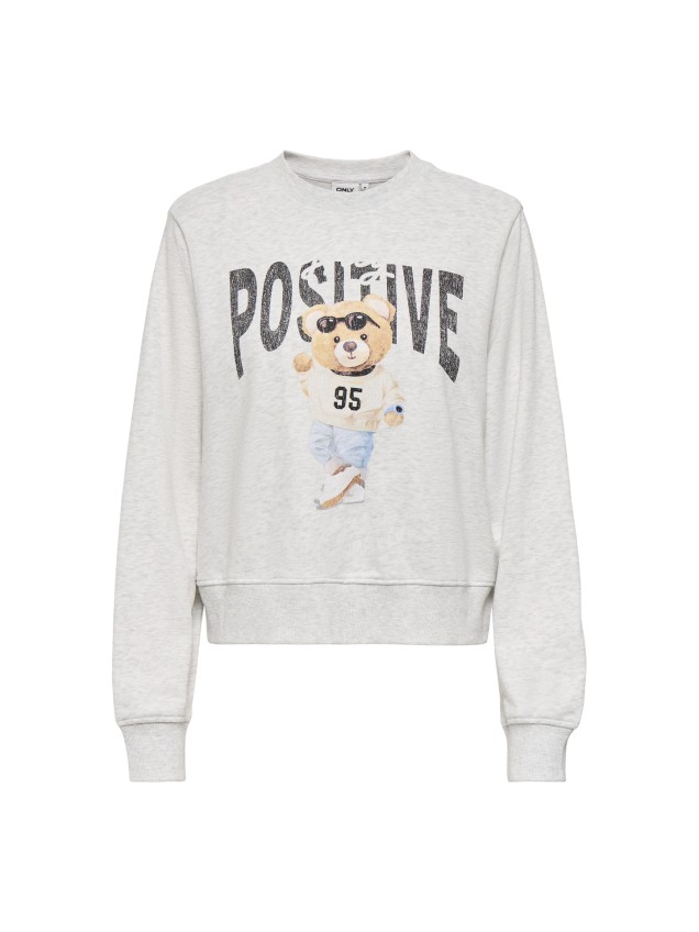 Sweatshirt com Gola Redonda e Estampado