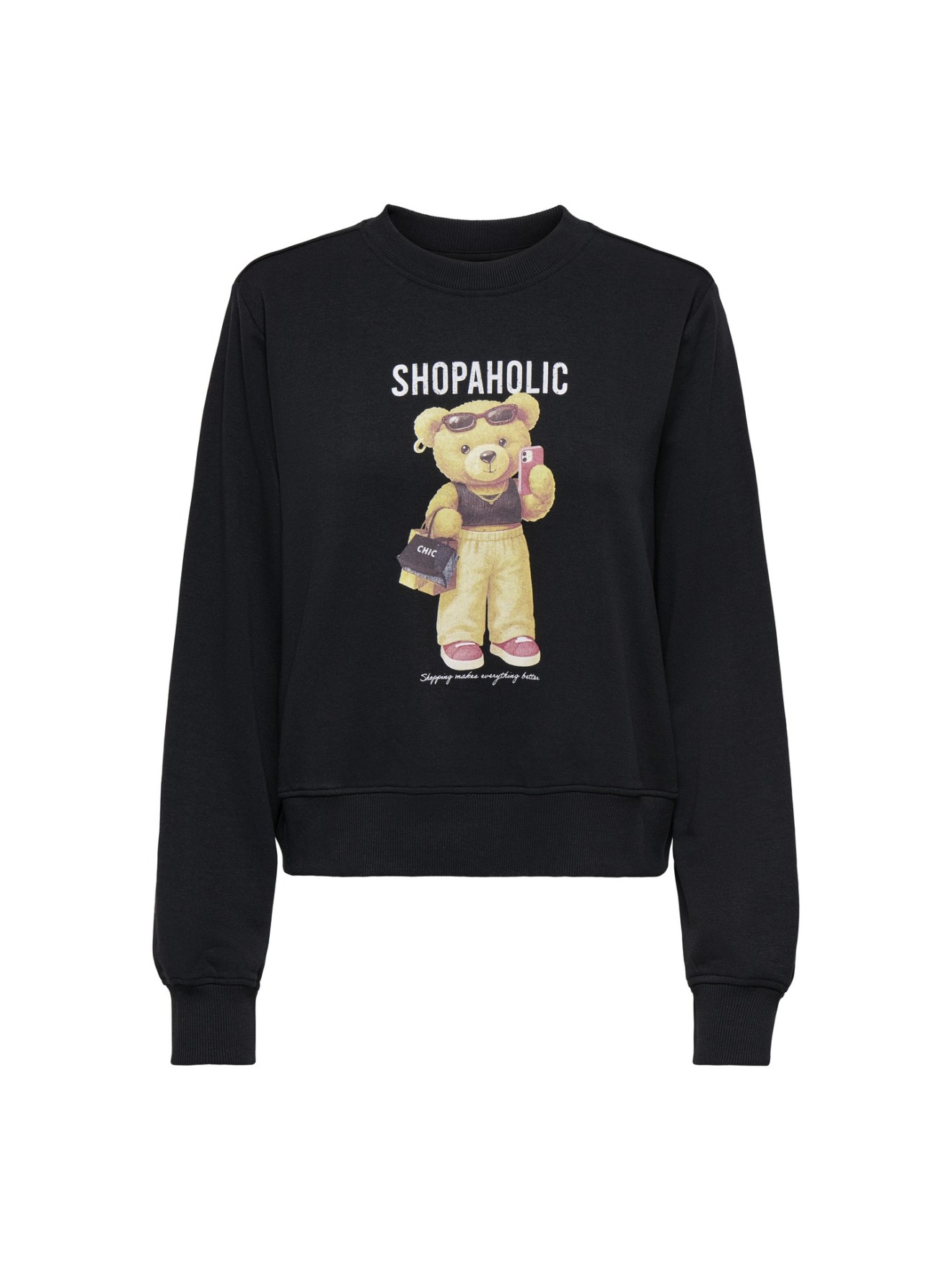 Sweatshirt com Gola Redonda e Estampado