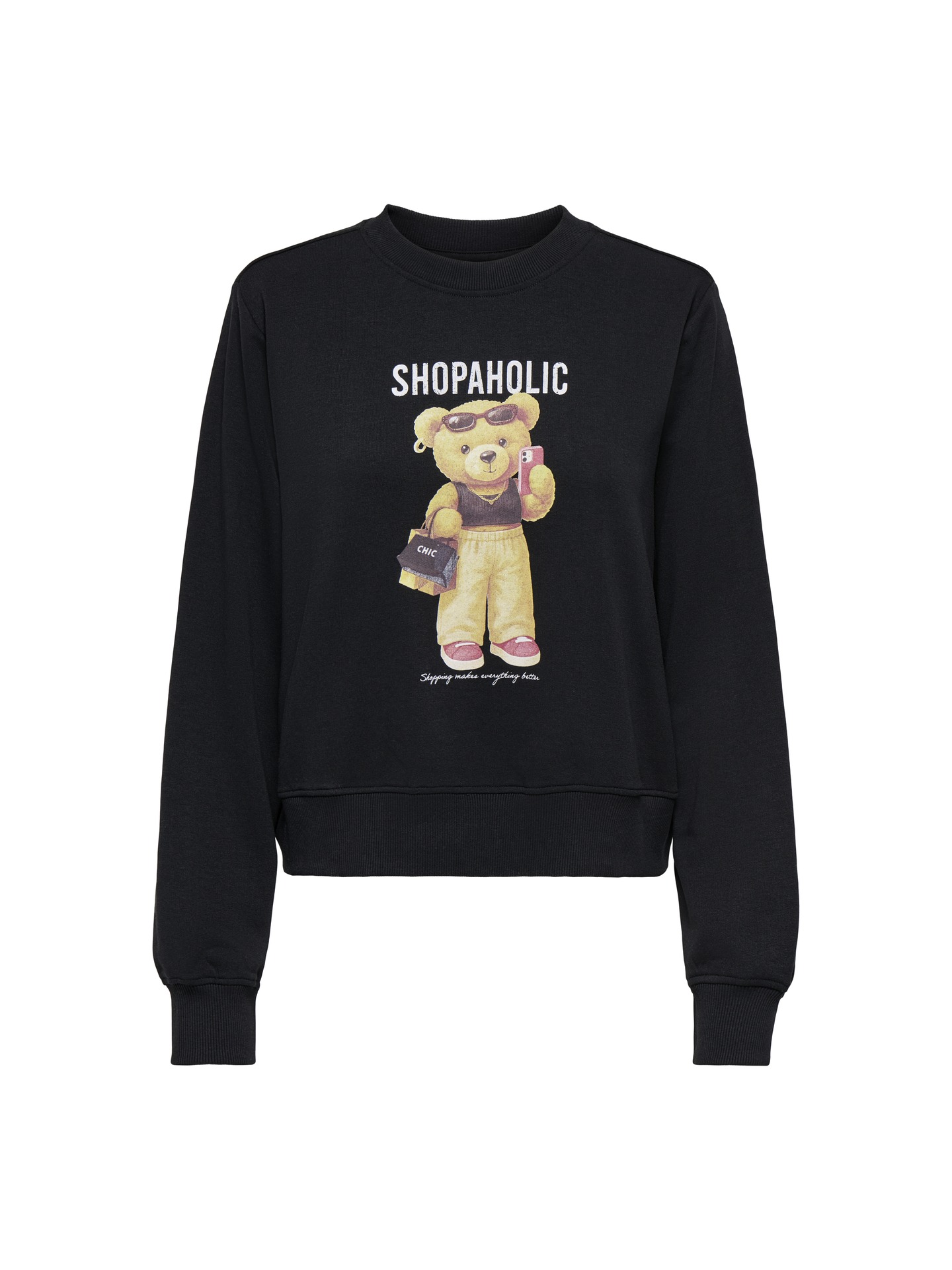 Sweatshirt com Gola Redonda e Estampado
