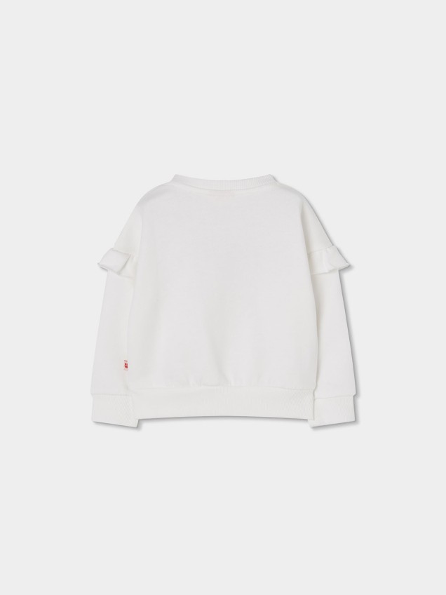 Sweatshirt com Folhos nos Ombros