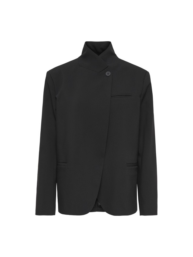 Blazer de Corte Largo com Aperto de Bot�o