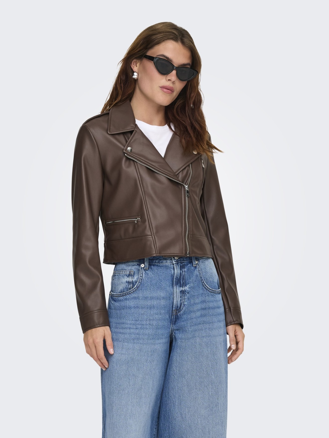 Blusão Estilo Biker com Fecho de Correr