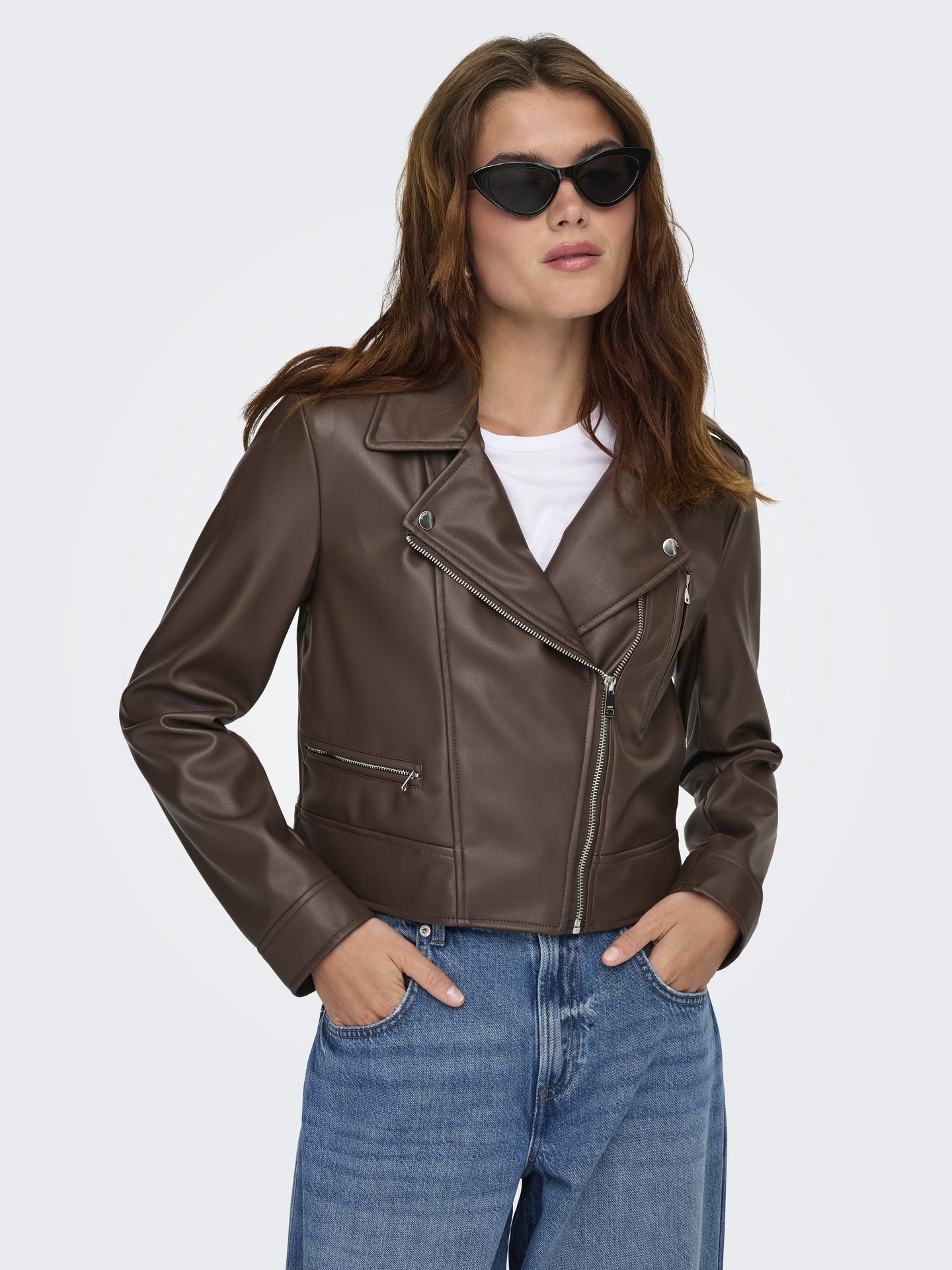 Blusão Estilo Biker com Fecho de Correr